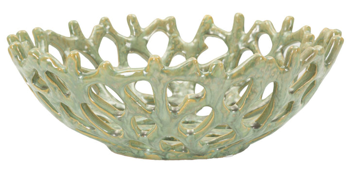 Moderne skål i grøn keramik – 35x13 cm