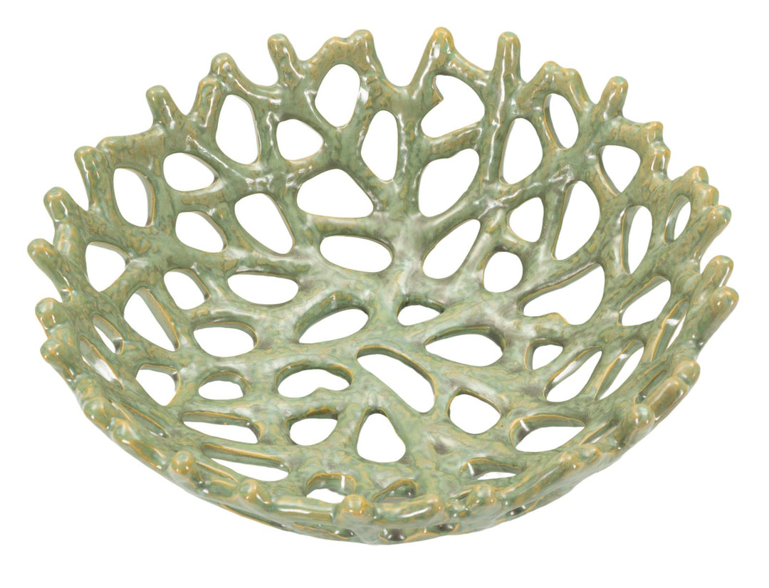 Moderne skål i grøn keramik – 35x13 cm