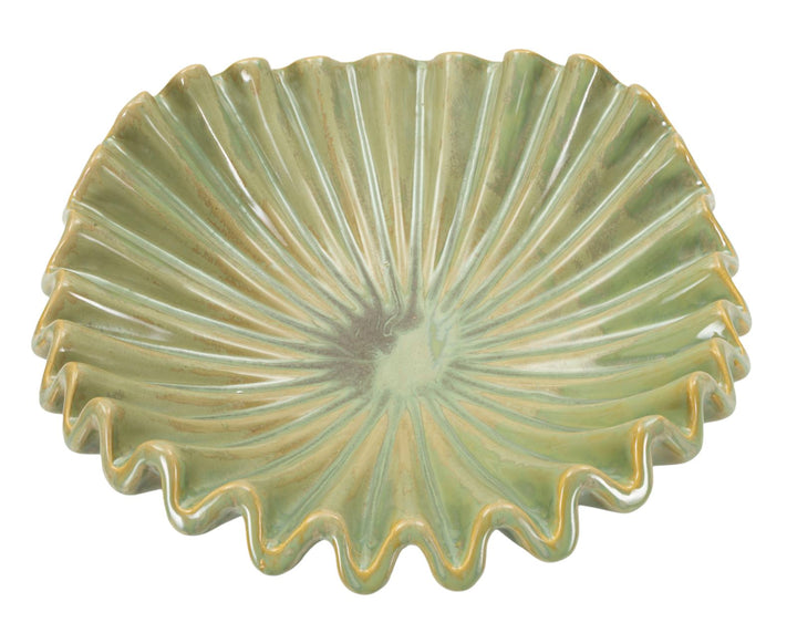 Grøn fad i keramik ø40