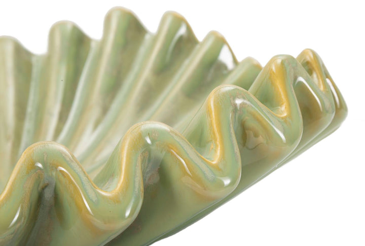 Grøn fad i keramik ø40