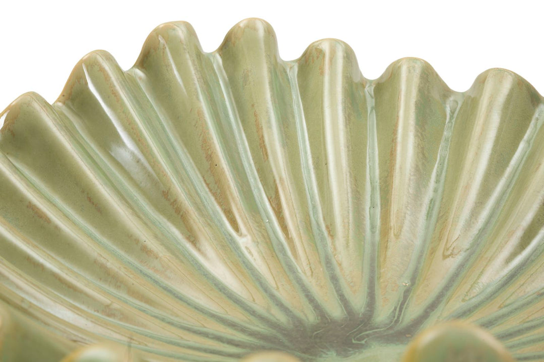 Grøn fad i keramik ø40