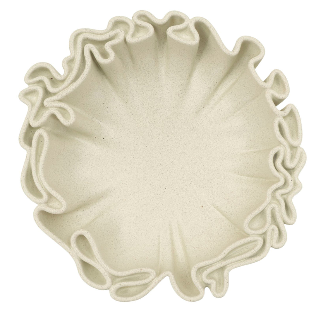 Fad, cremefarvet i polyresin  – 40x5x38 5x9x5 cm