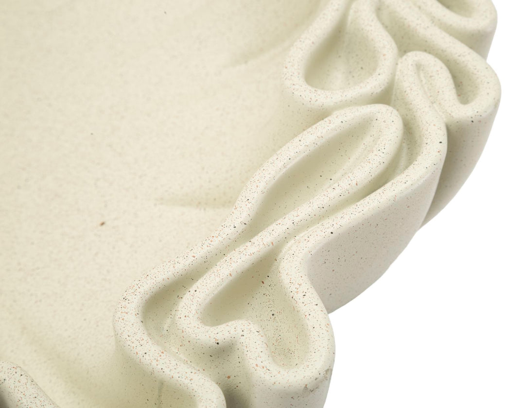 Fad, cremefarvet i polyresin  – 40x5x38 5x9x5 cm