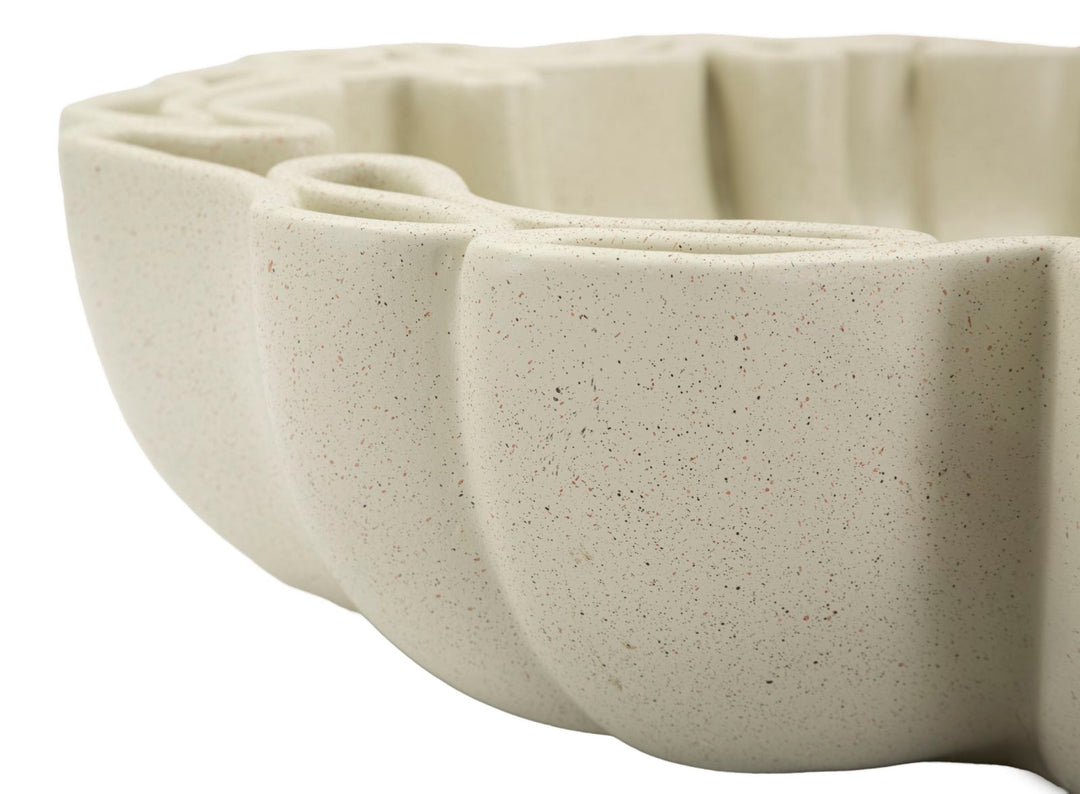 Fad, cremefarvet i polyresin  – 40x5x38 5x9x5 cm