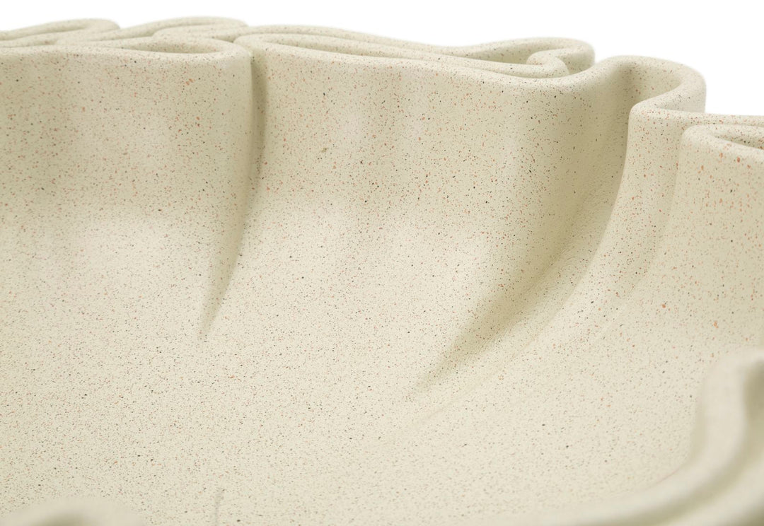 Fad, cremefarvet i polyresin  – 40x5x38 5x9x5 cm