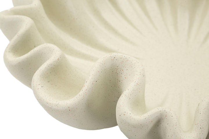 Fad, cremefarvet i polyresin – 31x9 cm