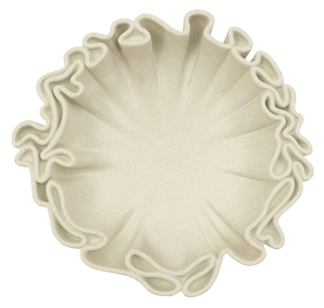 Fad, cremefarvet i polyresin – 30x5x29 7x5 cm