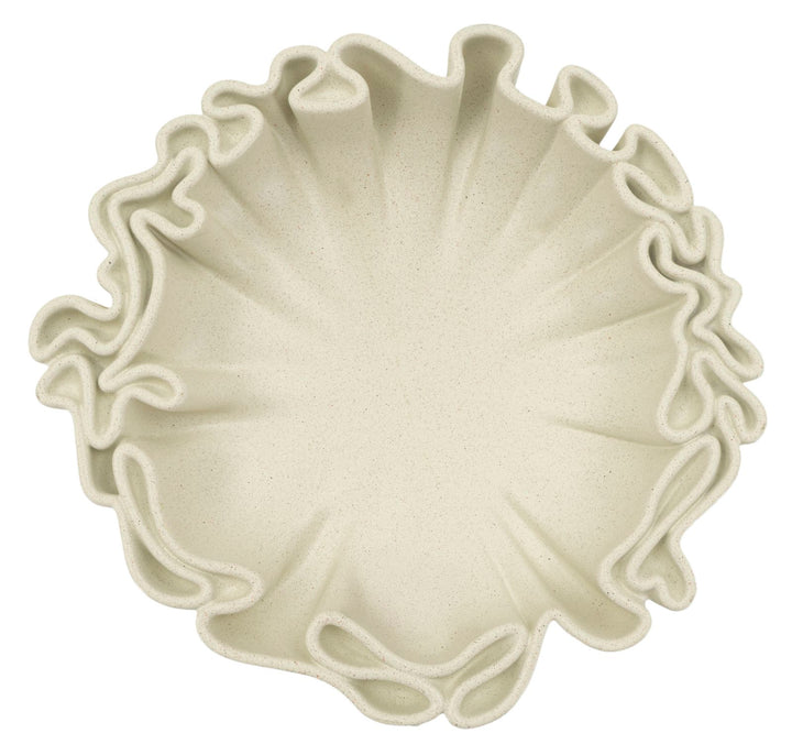 Fad, cremefarvet i polyresin – 30x5x29 7x5 cm