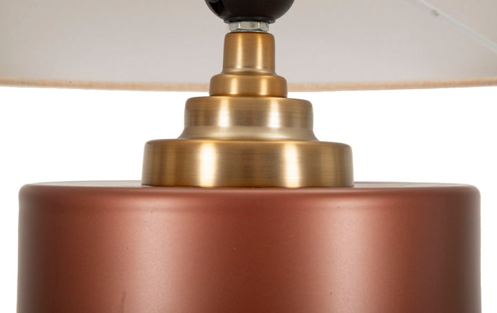 Glam bordlampe i guldfarve, glas, metal og stof – 40x5x69 cm