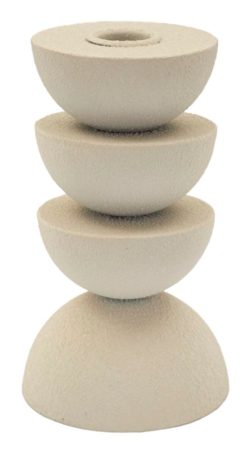 Lysestage i jern, cremefarvet