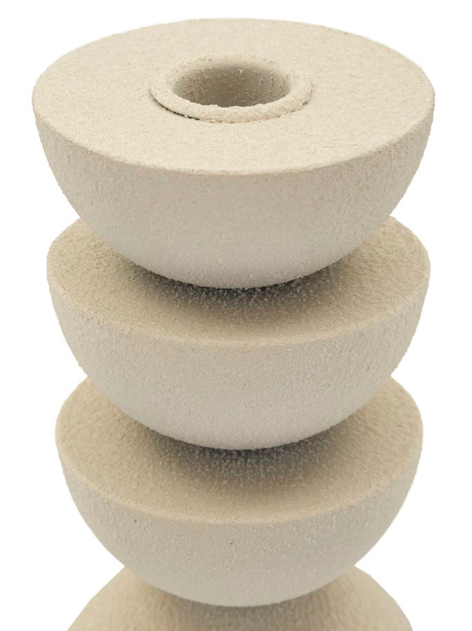 Lysestage i jern, cremefarvet