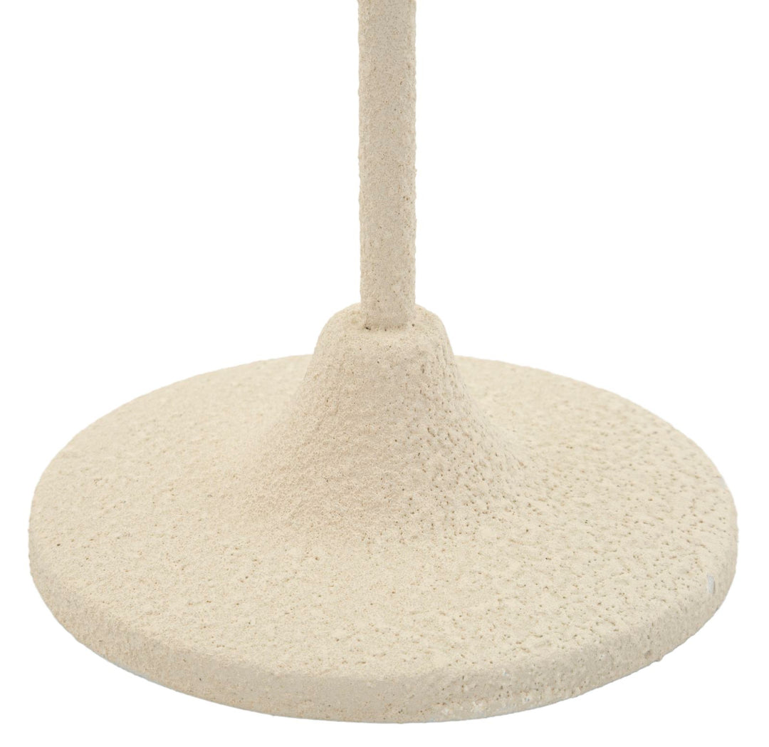 Lysestage i creme, metal – 11x5x33 cm