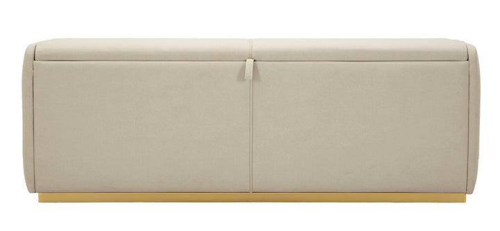 Glam entrébænk i guldfarve, fyrretræ, mdf og metal – 130x45x45 cm