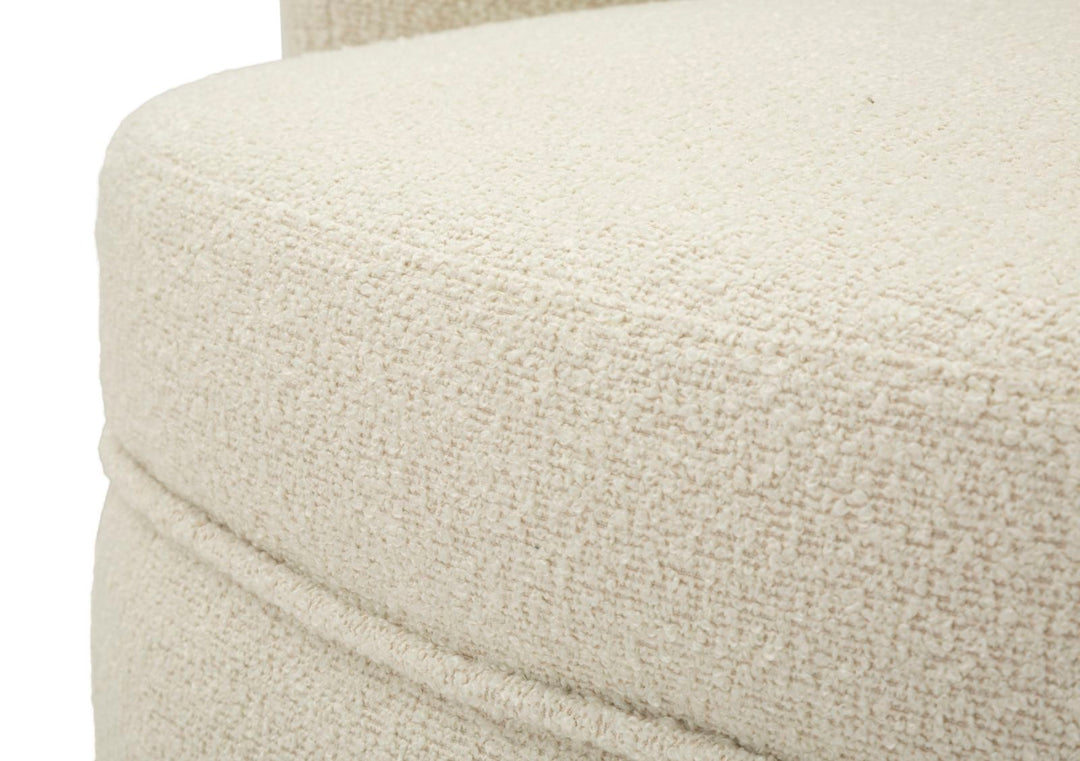 Lænetol i creme, polyester – 70x72x75, 44x5 cm