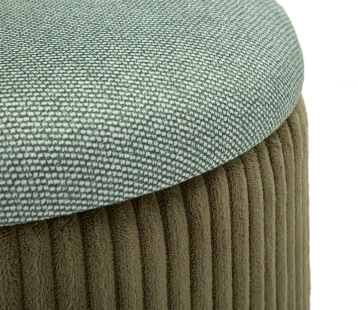 Taburetter i grøn, mdf og polyester – 38x38 32x28 cm