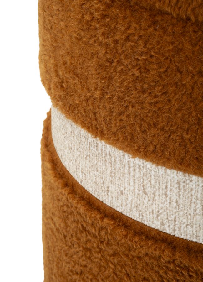 Taburetter i rød, mdf og polyester – 40x47 og 32x38 cm