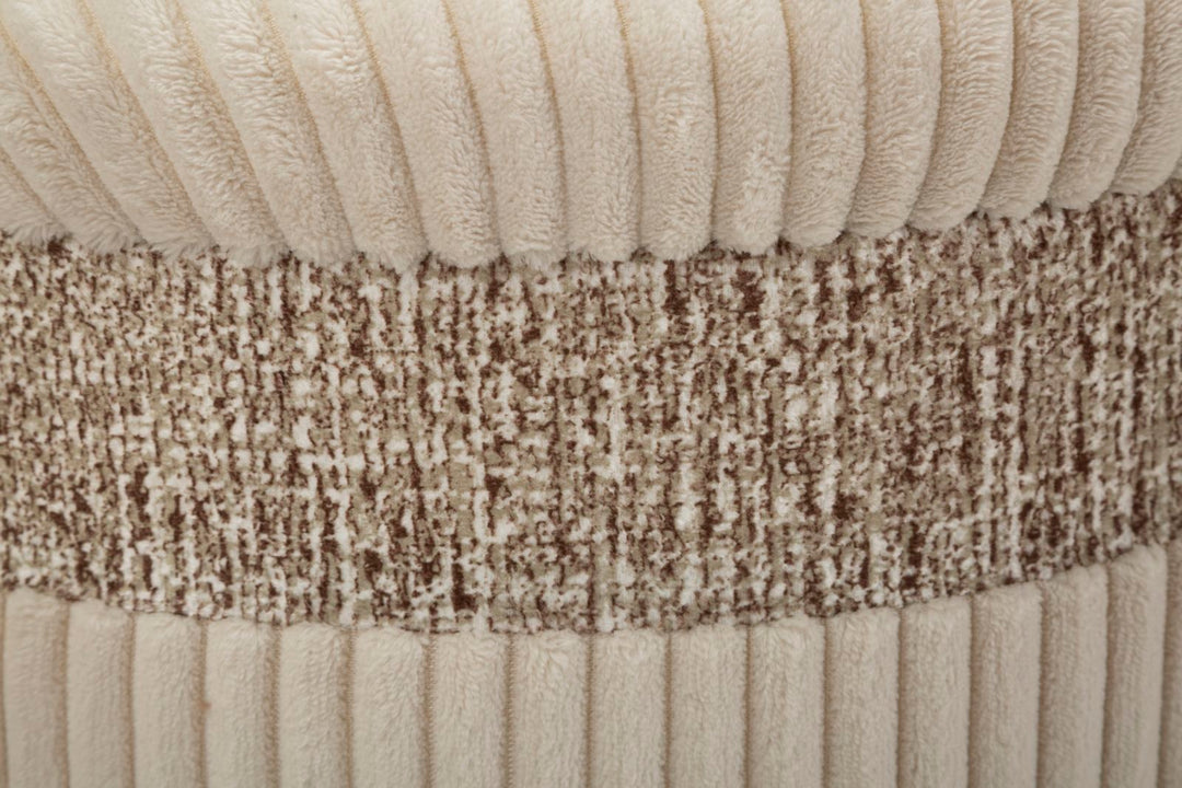 Taburetter i creme, mdf og polyester – 40x5x49 og 35x42 og 31x38 cm