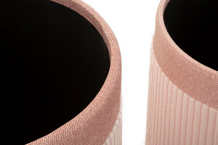 Taburetter i mdf og polyester – 40x5x49 og 35x42 og 31x38 cm