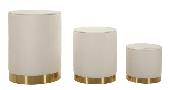 Glam sideborde i guldfarve, fyrretræ, mdf og metal