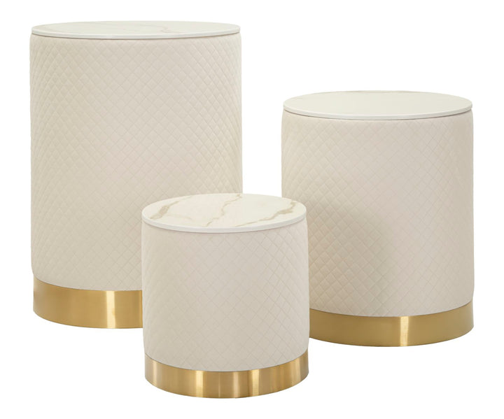 Glam sideborde i guldfarve, fyrretræ, mdf og metal