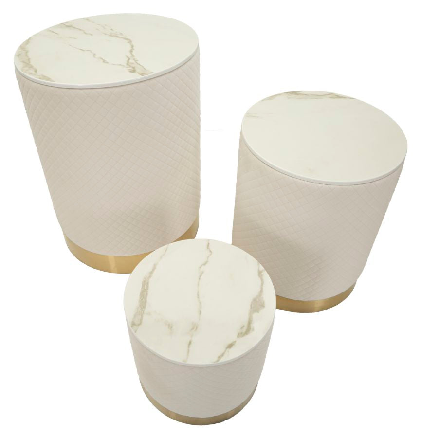 Glam sideborde i guldfarve, fyrretræ, mdf og metal