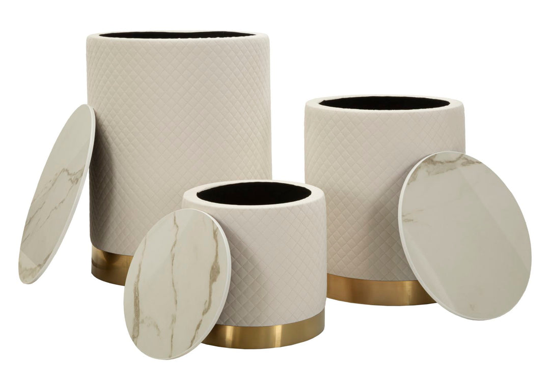 Glam sideborde i guldfarve, fyrretræ, mdf og metal