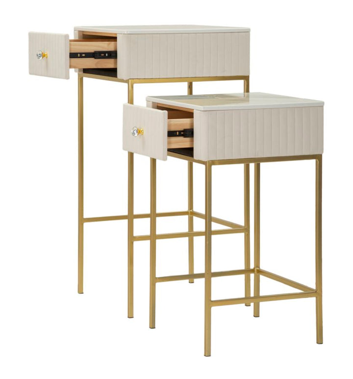 Glam bord i fyrretræ, mdf og metal – 45x90 40x70 cm