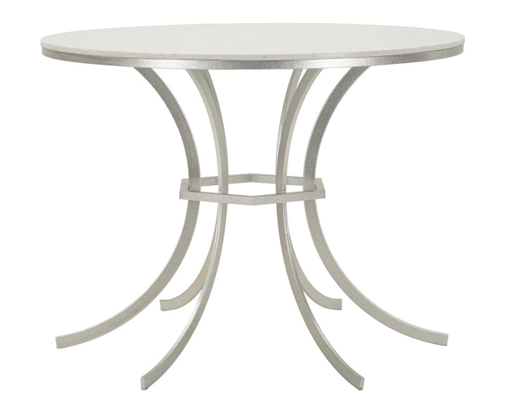 Glam bord i hvid, jern og marmor  – 100x76x5 cm