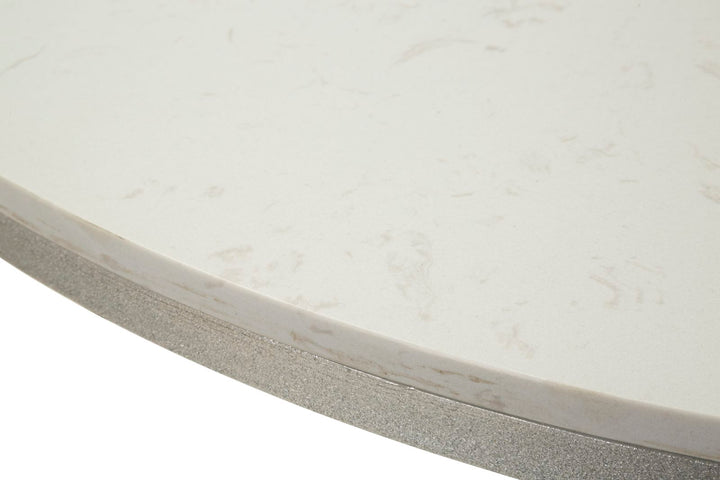 Glam bord i hvid, jern og marmor  – 100x76x5 cm