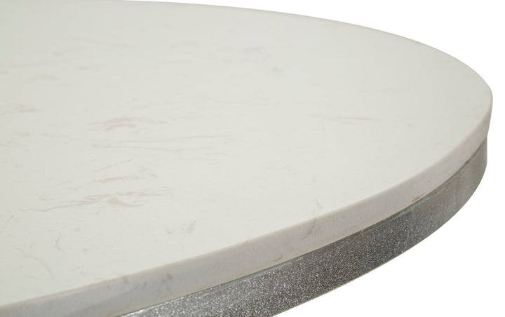 Glam bord i hvid, jern og marmor  – 100x76x5 cm