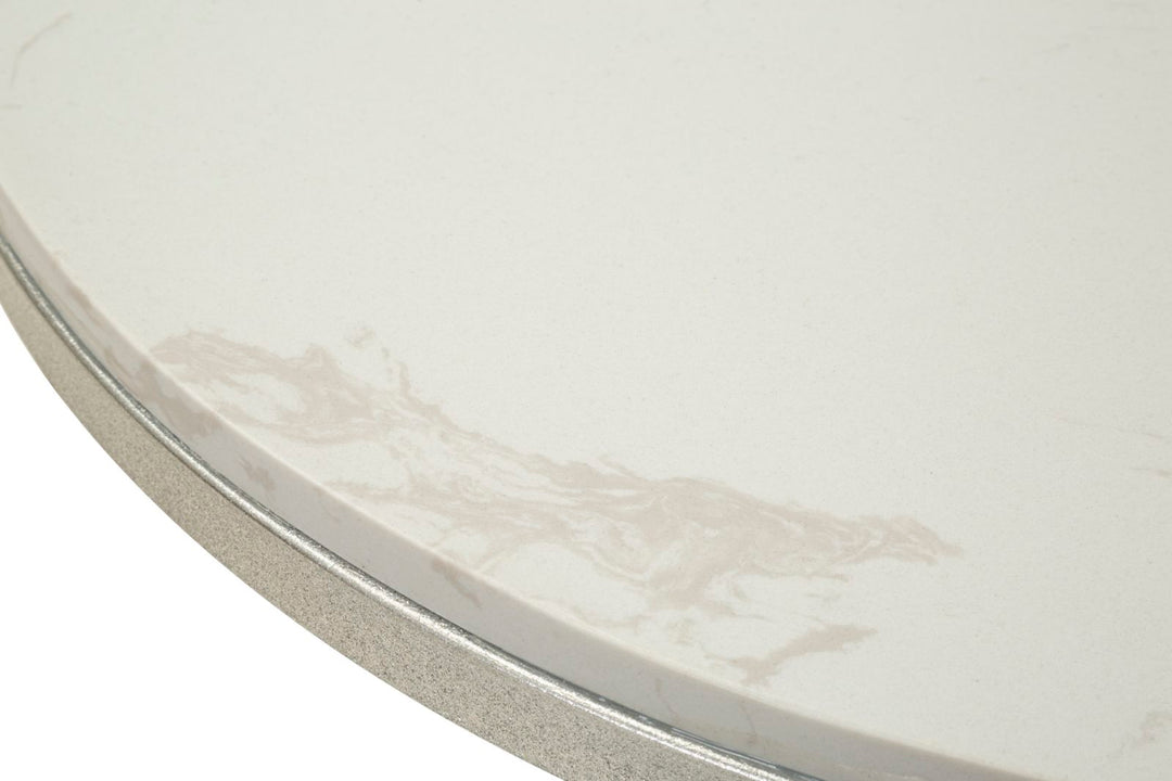 Glam bord i hvid, jern og marmor  – 56x68 cm