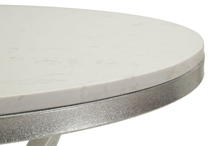 Glam bord i hvid, jern og marmor  – 56x68 cm