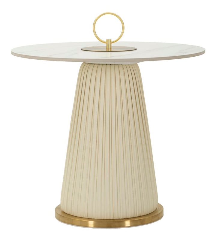 Glam bord i guldfarve og marmor-look, metal, keramik og polyester – 60x54 cm