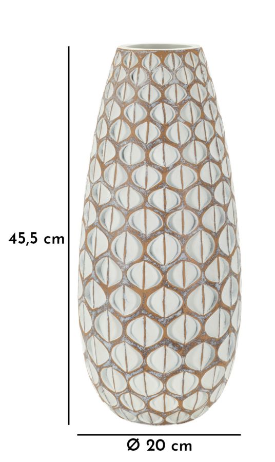 Moderne vase i hvid, polyresin – 20x45x5 cm