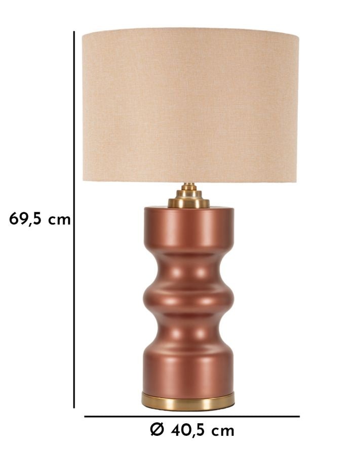 Glam bordlampe i guldfarve, glas, metal og stof – 40x5x69 cm