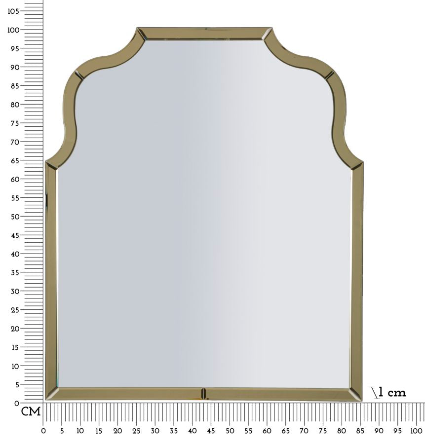Glam spejl med guldfarvet ramme, 78x93 cm