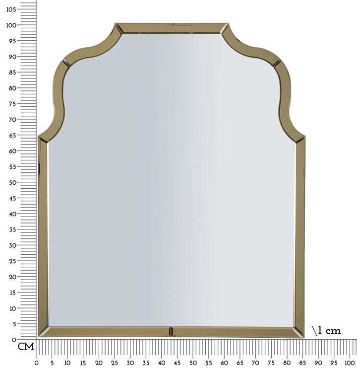 Glam spejl med guldfarvet ramme, 78x93 cm