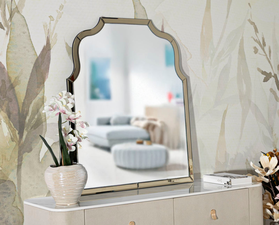 Glam spejl med guldfarvet ramme, 78x93 cm