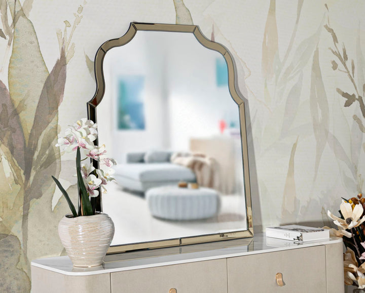 Glam spejl med guldfarvet ramme, 78x93 cm