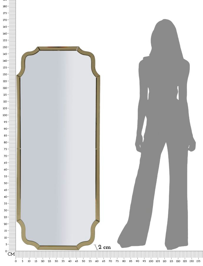 Glam spejl, 60x2x150 54x143x5 cm