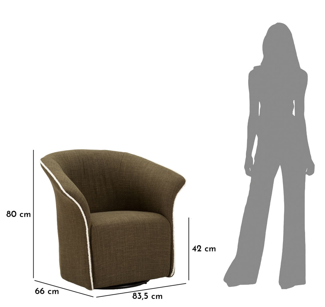 Lænetol i grøn, polyester – 70x72x75, 44x5 cm