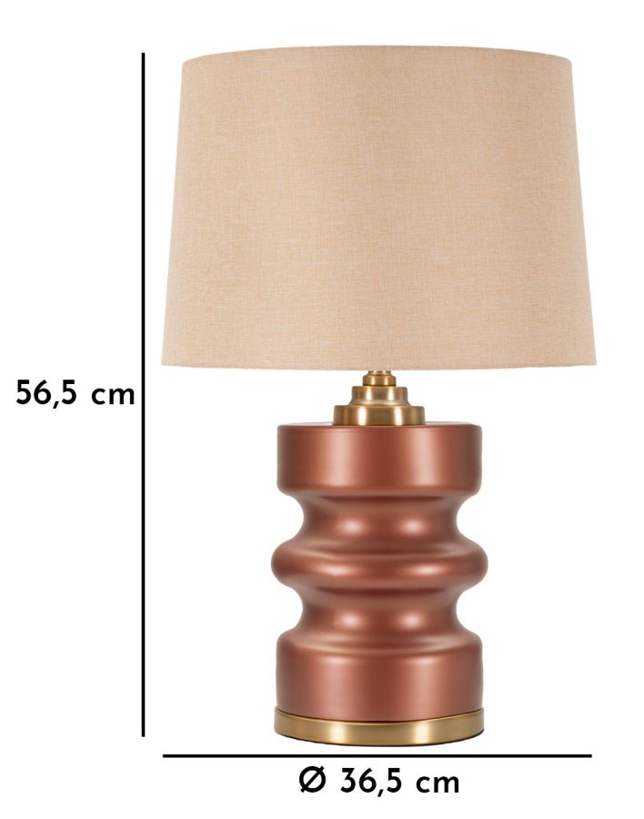 Glam bordlampe i guldfarve af glas, metal og stof – 36x5x56 cm