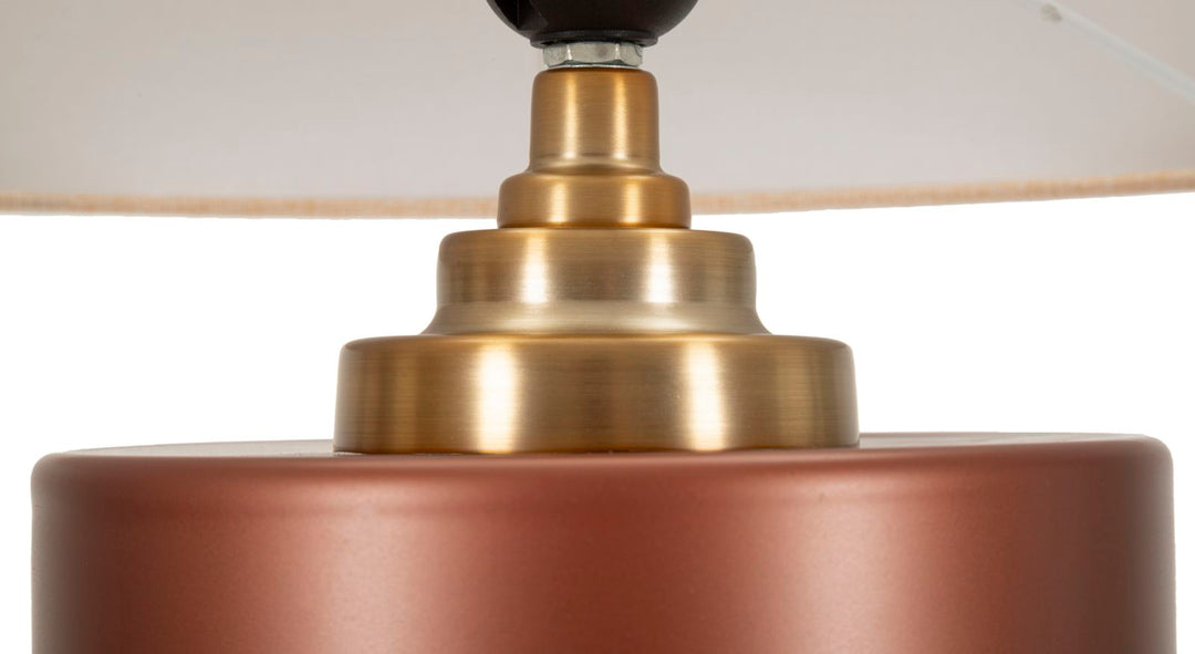 Glam bordlampe i guldfarve af glas, metal og stof – 36x5x56 cm