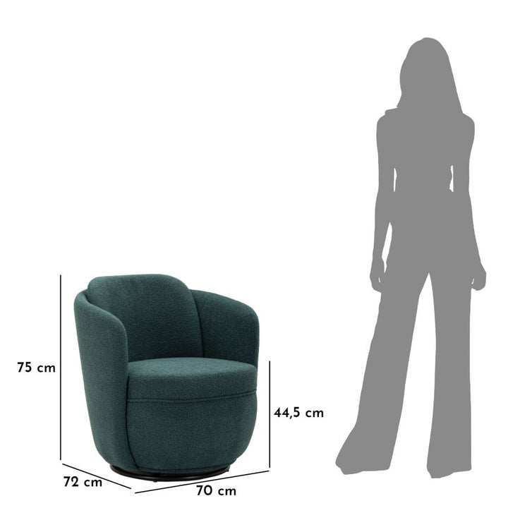 Lænetol i blå, polyester – 70x72x75, 44x5 cm