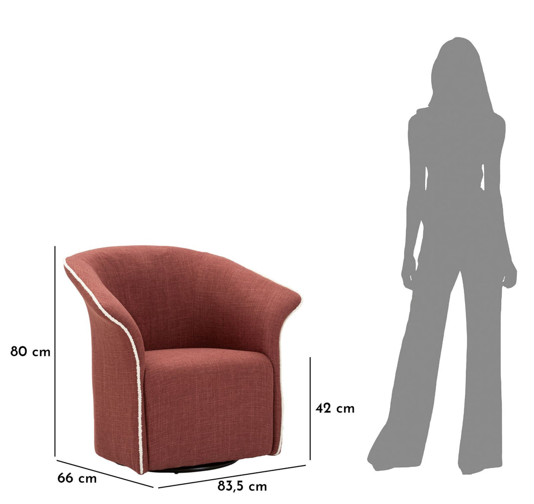 Lænetol i bordeaux rød, polyester – 70x72x75, 44x5 cm