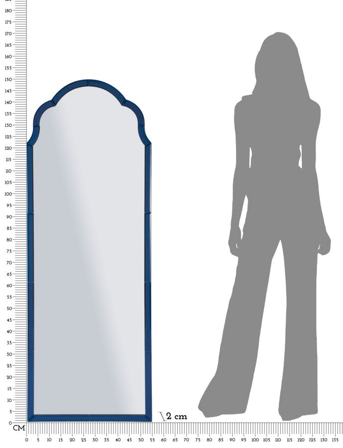 Glam spejl, 55 cm i bredde og 150 cm i højde