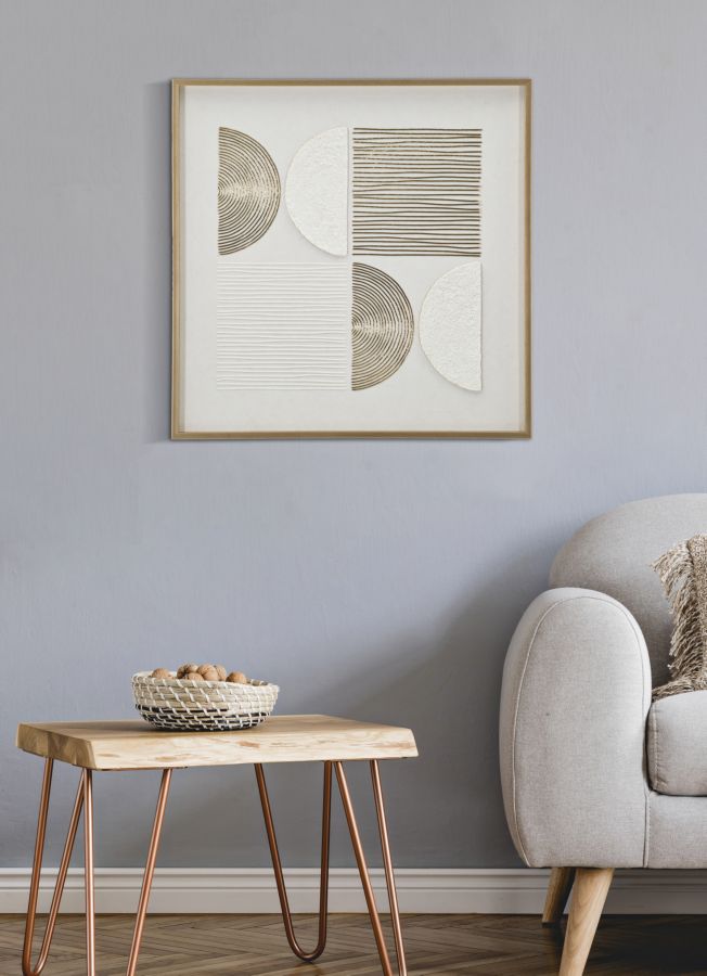 Billedramme i træ, lærred og plast – 60x3x60 cm