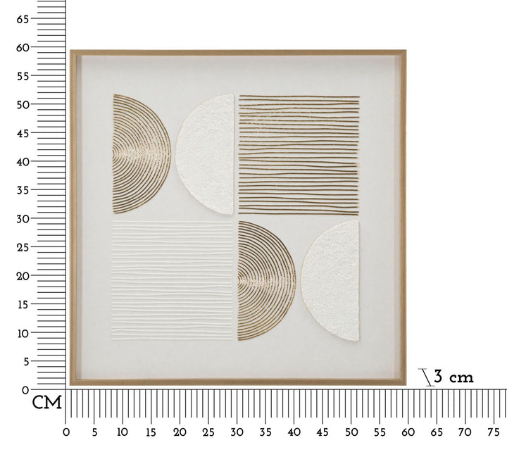 Billedramme i træ, lærred og plast – 60x3x60 cm