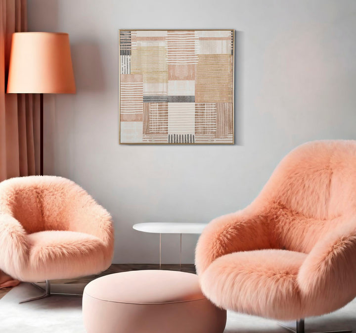 Billedramme af fyrretræ, lærred og plast – 60x3x60 cm - canvas print