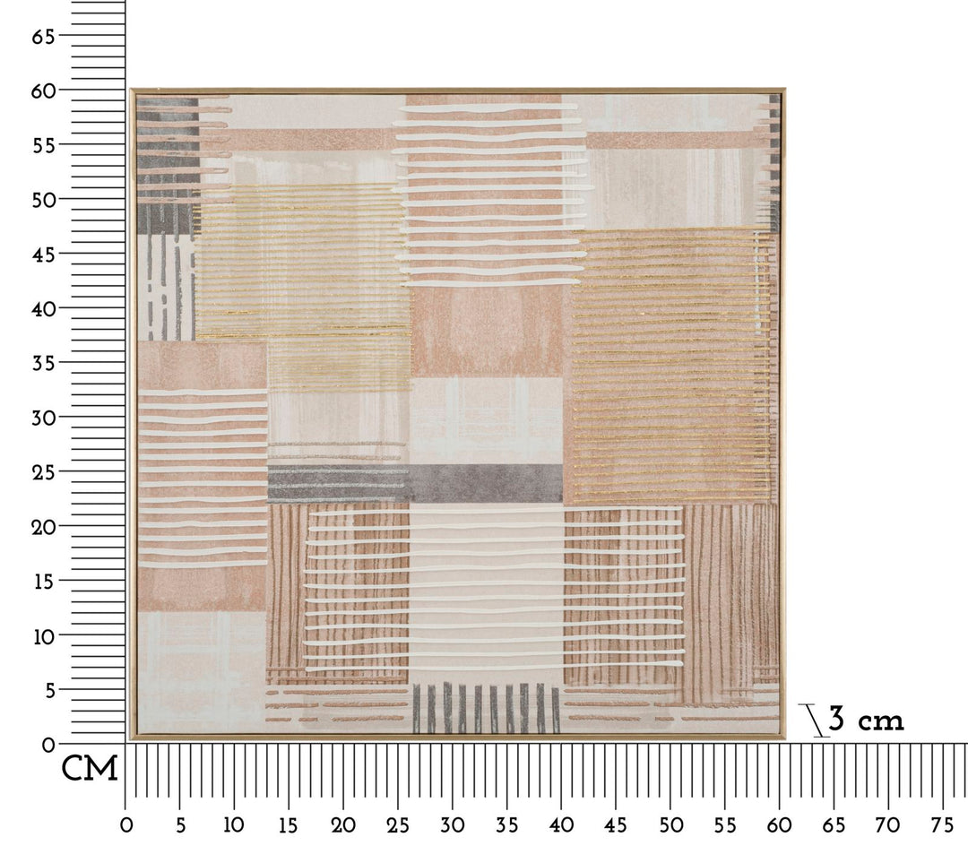 Billedramme af fyrretræ, lærred og plast – 60x3x60 cm - canvas print